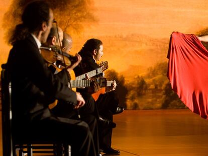 La bailaora Sara Baras, en la presentacion del rodaje de la pelicula 'Flamenco,Flamenco', del director Carlos Saura.
