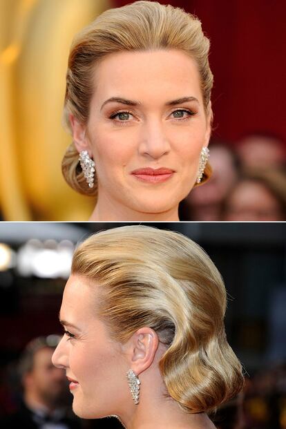 Oscar: Kate WInslet acertó con este peinado muy Catherine Deneuve en la ceremonia de 2009.