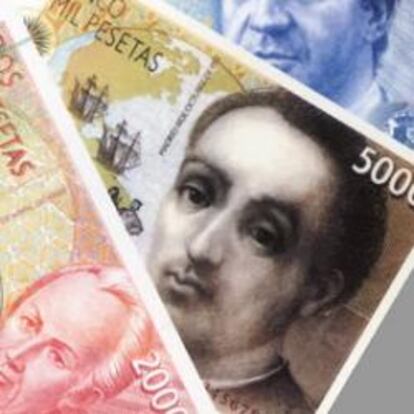 Antiguos billetes de peseta