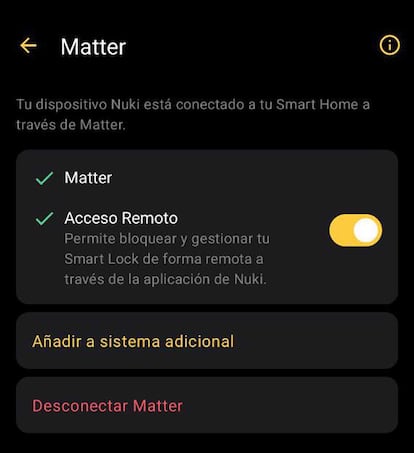 Uso de Matter con cerradura de Nuki