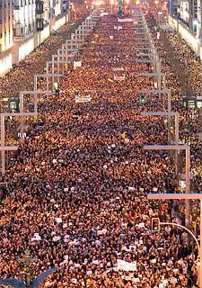 Una imagen de la manifestación de Zaragoza, donde se congregaron 400.000 personas.