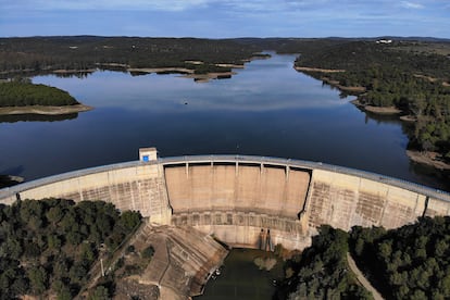 El pantano de El Gergal el 26 de diciembre de 2019. 