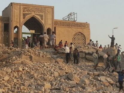 A mesquita em honra ao profeta Yunus (Jonas) em Mossul, destruída em julho por terroristas do Estado Islâmico.