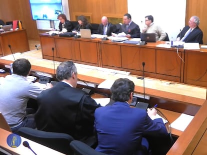 Sala de vistas de la Audiencia de Valladolid en la que se ha celebrado este lunes la segunda jornada del juicio por el 'caso Perla Negra'.