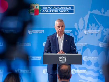 Iñigo Urkullu comparecía el martes en rueda de prensa tras la reunión de su Gobierno en San Sebastián.