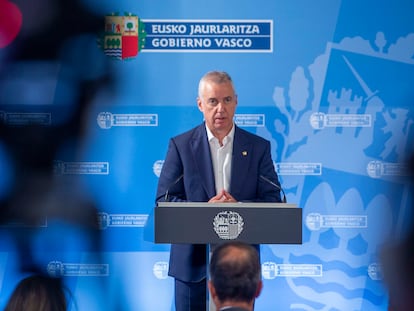 Iñigo Urkullu comparecía el martes en rueda de prensa tras la reunión de su Gobierno en San Sebastián.