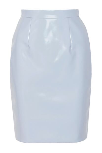 Falda midi de tubo en azul candy. La firma Miu Miu y está disponible en Net-a-porter (600 euros).