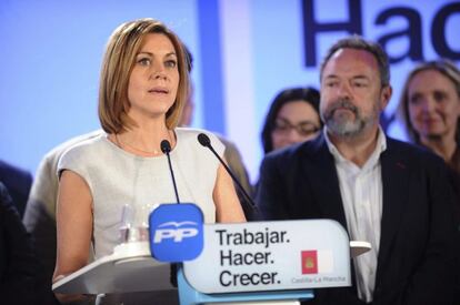 La presidenta de Castilla-La Mancha y candidata a la reelección, María Dolores de Cospedal, comparece para valorar el resultado de las elecciones autonómicas en Castilla la Mancha.
