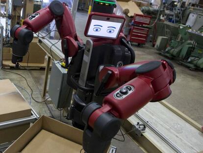 Uno de los robots que trabajan para la factoria de juguetes K’nex.