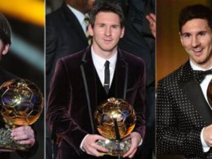 Messi, con sus cuatro galardones.