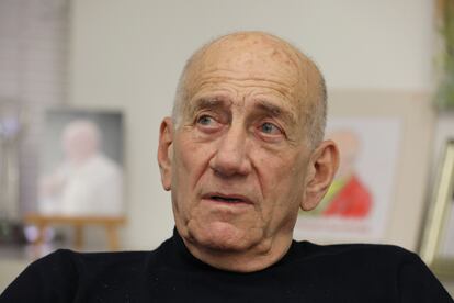 Former Israeli prime minister Ehud Olmert in Tel Aviv; December 31, 2023.