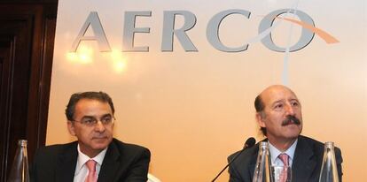 Alejando Llorente, actual presidente de Aerco, y Javier Sáenz Cosculluela, su antecesor en el cargo.