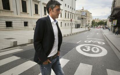 Eduardo Madina, a la salida del Congreso de los Diputados.