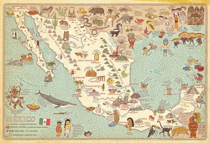 Los mariachis, la lucha libre, La Catrina, los nachos, los mayas, las calaveras de azúcar... la cultura mexicana se resume con estos y otros dibujos.