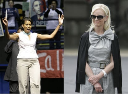 A la izquierda, Michelle Obama. A la derecha, Cindy McCain.