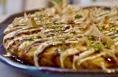 El famoso okonomiyaki de Arigato