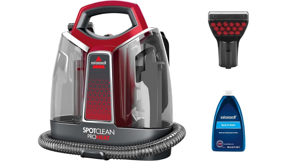 Vista del aspirador de tapicerías SpotClean ProHeat de la marca Bissell.