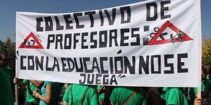 Reciente manifestación de profesores contra los recortes en Educación.