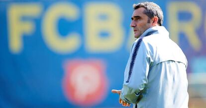 Valverde, durante el entrenamiento de este viernes.