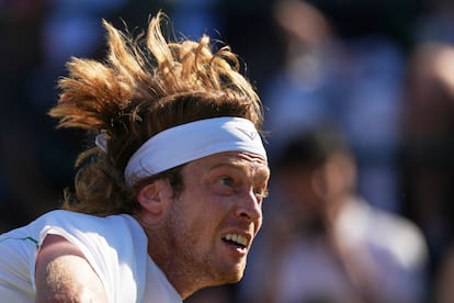 Rublev, durante el partido del miércoles contra Harris.