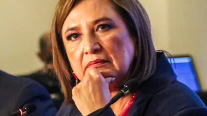 Xochitl Gálvez Ruíz en un acto de campaña en Ciudad de México, en marzo de 2024.