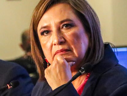 Xochitl Gálvez Ruíz en un acto de campaña en Ciudad de México, en marzo de 2024.