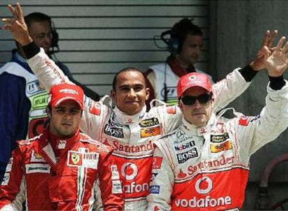 Massa, Hamilton y Alonso saludan tras los entrenamientos de clasificación