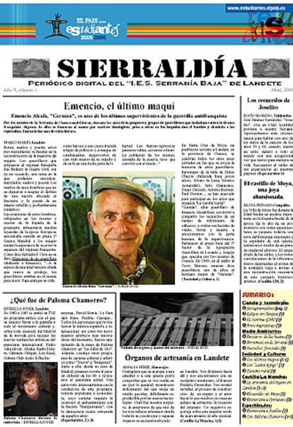 Portada del periódico ganador de la quinta edición del concurso.