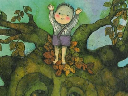 Una ilustración de Viví Escrivá para el libro 'El niño y el árbol' (Jucar).