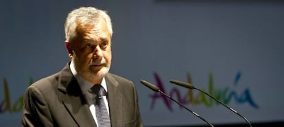 El presidente de la Junta de Andalucía, José Antonio Griñán, durante el acto de entrega de los VIII Premios Andalucía de Turismo