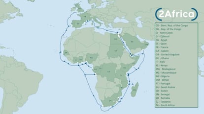 El recorregut que farà el cable de fibra òptica.