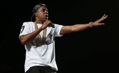 El rapero Jay-Z durante una actuaci&oacute;n.
