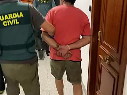 El principal acusado del crimen cometido en La Cistérniga (Valladolid), en el momento de la detención.