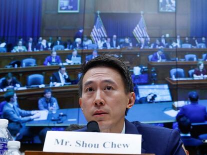 Shou Zi Chew, consejero delegado de TikTok, compareciendo en el Capitolio, en Washington, el 23 de marzo.