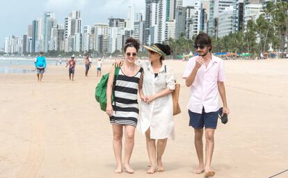 Cena de 'Aquarius' na praia de Boa Viagem, no Recife.