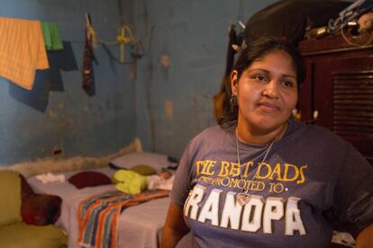 Maribel Cantarero, en su casa a las afueras de San Pedro Sula.