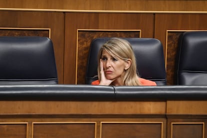 La vicepresidenta segunda, Yolanda Díaz, este martes en el Congreso.