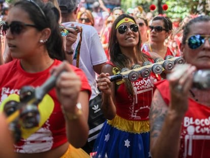 Bloco carnavalesco no Rio.