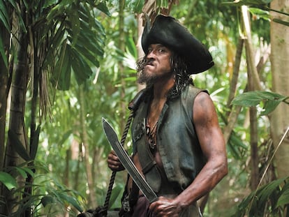 The surfer and actor Tamayo Perry, in a scene from the film 'Pirates of the Caribbean: On Stranger Tides', 2011.