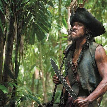 The surfer and actor Tamayo Perry, in a scene from the film 'Pirates of the Caribbean: On Stranger Tides', 2011.