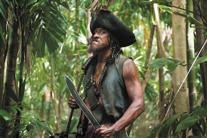The surfer and actor Tamayo Perry, in a scene from the film 'Pirates of the Caribbean: On Stranger Tides', 2011.