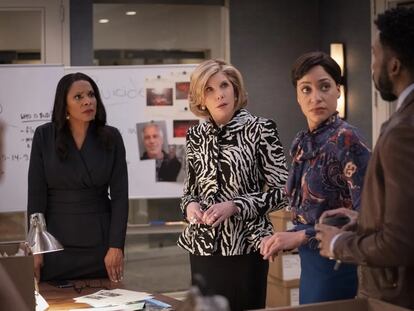 Audra McDonald, Christine Baranski, Cush Jumbo y Nyambi Nyambi, en 'The Good Fight'.