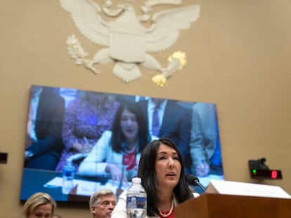 Shelee Kimura, President and Chief Executive Officer of Hawaiian Electric, appears before the House Committee on Energy and Commerce on Capitol Hill, Thursday, Sept. 28, 2023, in Washington.
