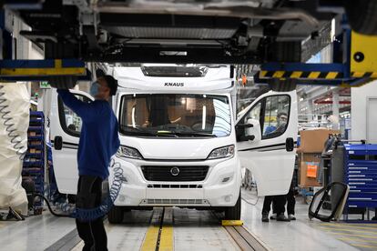 Planta de producción del fabricante alemán de caravanas Knauss, en Jandelsbrunn (Alemania), la semana pasada.