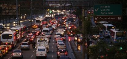 Atasco en la ciudad de Río de Janeiro.