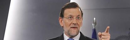 Mariano Rajoy, presidente del Gobierno, en el Palacio de la Moncloa