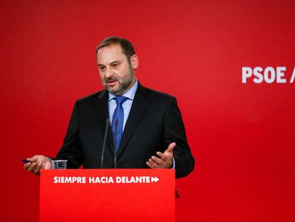 José Luis Ábalos, tras la reunión de la Ejecutiva Federal del PSOE, este lunes.