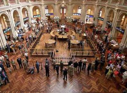 Sala de contratación de la Bolsa de Madrid.