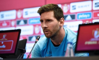 Messi durante entrevista coletiva.
