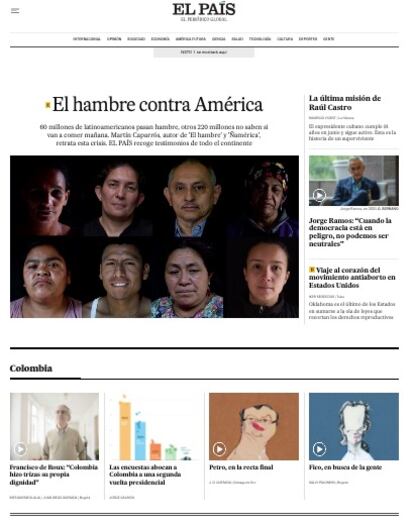 COLOMBIA - PORTADA - EL HAMBRE CONTRA AMERICA